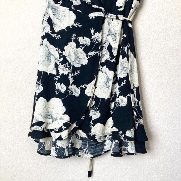 Free People Boho Floral French Quarter Wrap Flirty Ruffle Mini Dress - Picture 6 of 12
